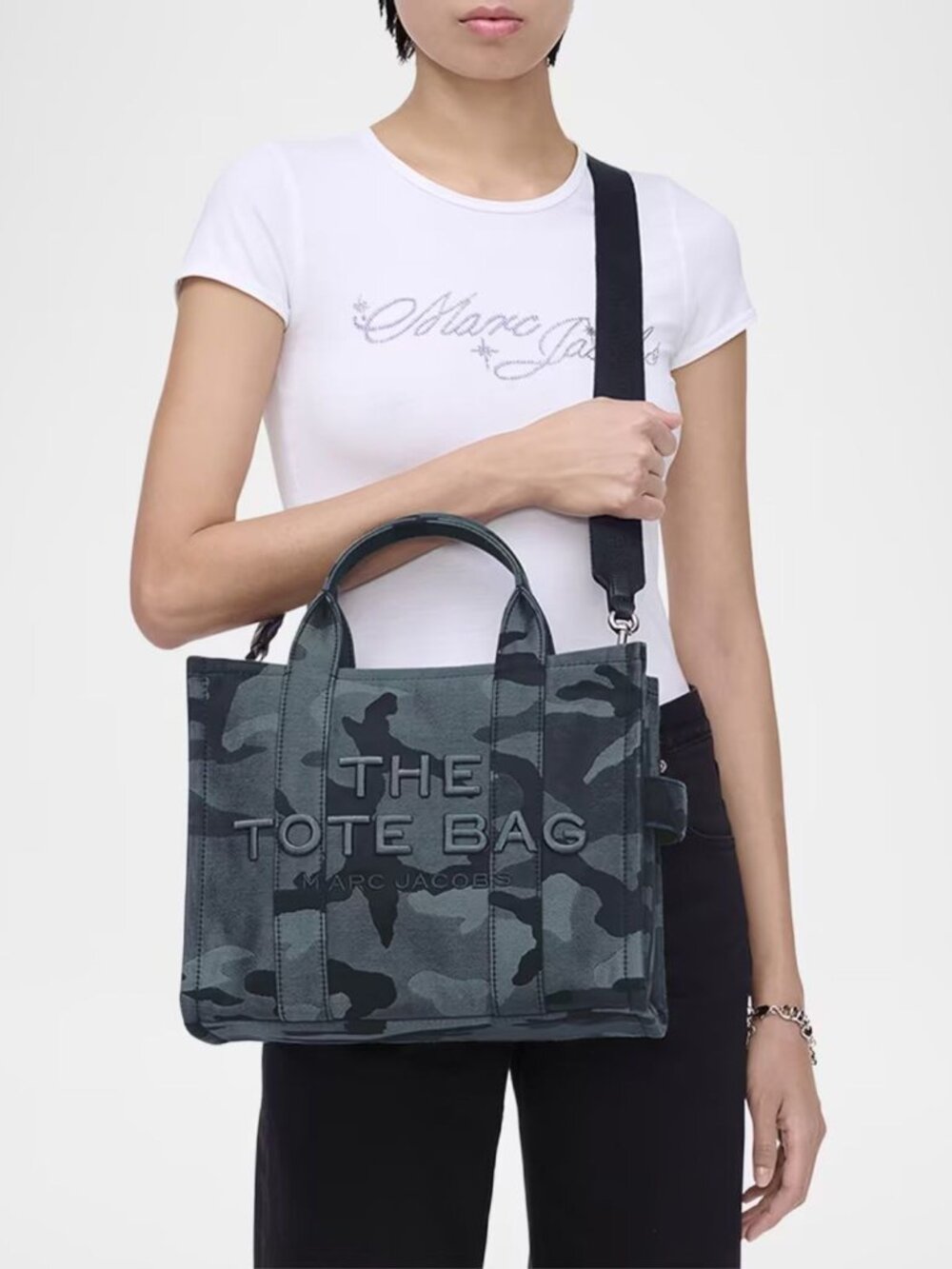 Marc Jacobs The Camo Jacquard Medium Tote Bag - Blue Multi - Picture 5 of 9